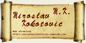 Miroslav Kokotović vizit kartica